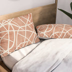 Terracotta White Lines Abstract Artwork Pillow Sham Gallery Image 2