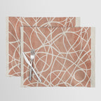 Terracotta White Lines Abstract Artwork Placemat Gallery Image 1