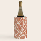 Terracotta White Lines Abstract Artwork Wine Chiller Gallery Image 3