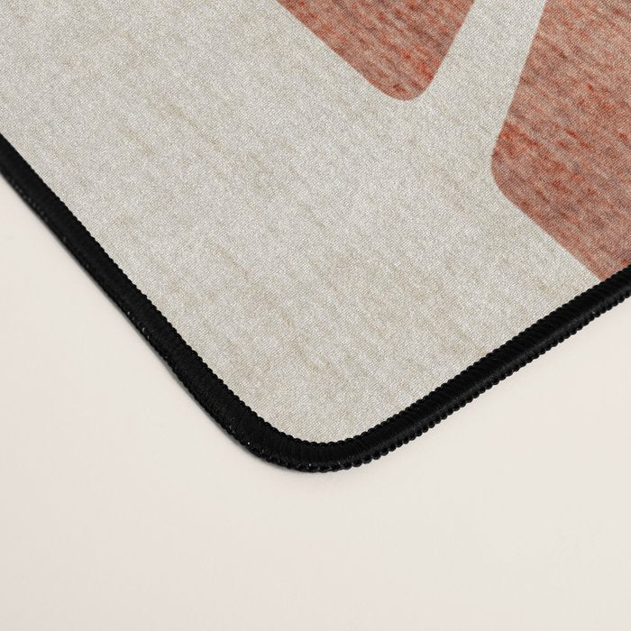 Terracotta White Lines Abstract Artwork Desk Mat Gallery Image 4