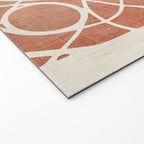 Terracotta White Lines Abstract Artwork Welcome Mat Gallery Image 2