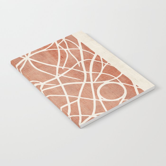 Terracotta White Lines Abstract Artwork Notebook Gallery Image 1