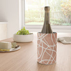 Terracotta White Lines Abstract Artwork Wine Chiller Gallery Image 4