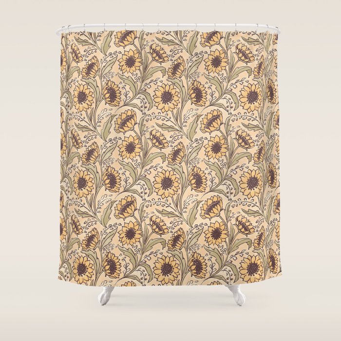Sunflowers - gold Shower Curtain Gallery Image 1