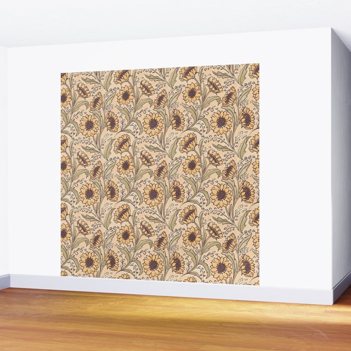 Sunflowers - gold Wall Mural Gallery Image 2
