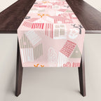 City life neighborhood pearl pink Table Runner Gallery Image 1