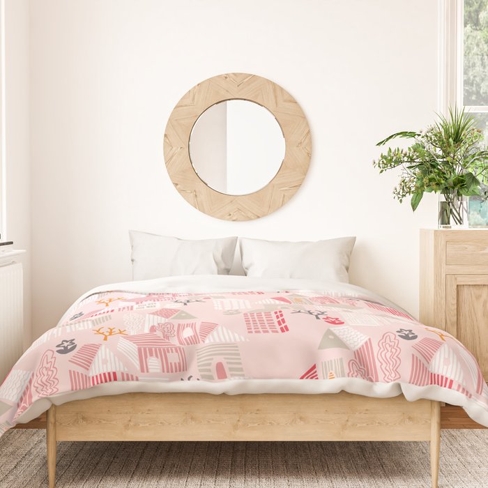 City life neighborhood pearl pink Duvet Cover Gallery Image 3