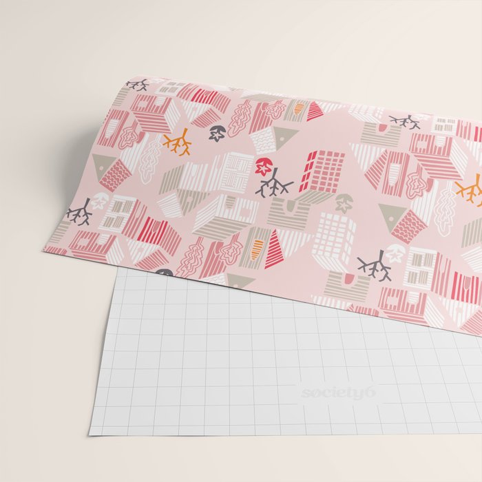 City life neighborhood pearl pink Wrapping Paper Gallery Image 2