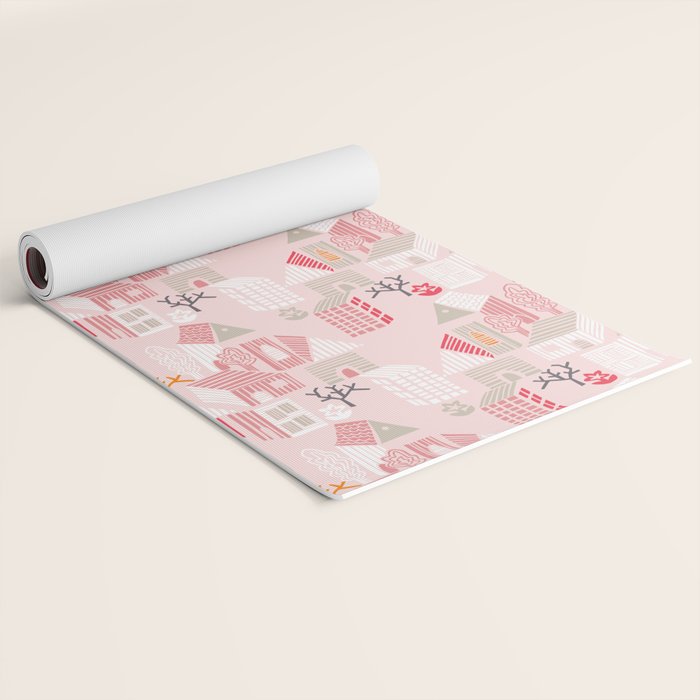 City life neighborhood pearl pink Yoga Mat Gallery Image 2