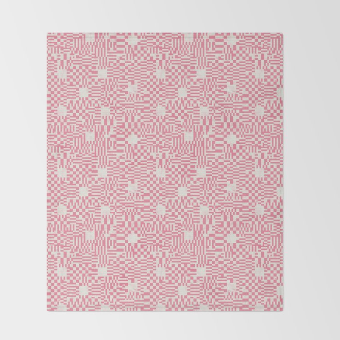 Checkered Pink Matrix Throw Blanket Gallery Image 2