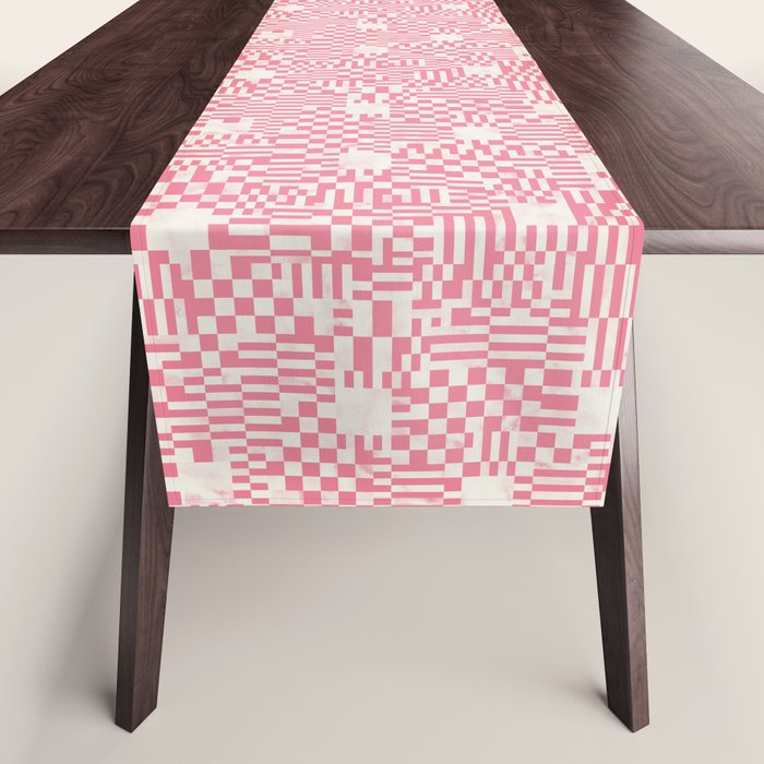 Checkered Pink Matrix Table Runner Gallery Image 1