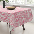 Checkered Pink Matrix Tablecloth Gallery Image 3