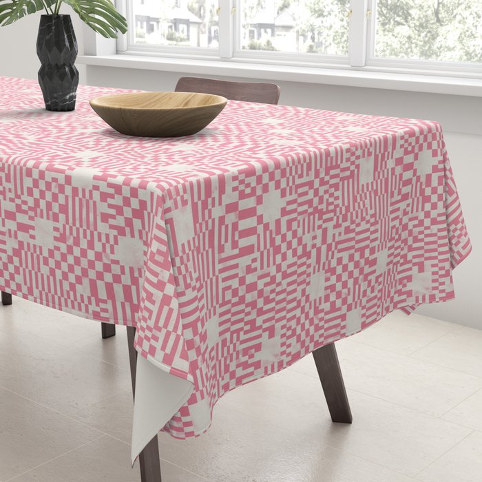 Checkered Pink Matrix Tablecloth Gallery Image 3