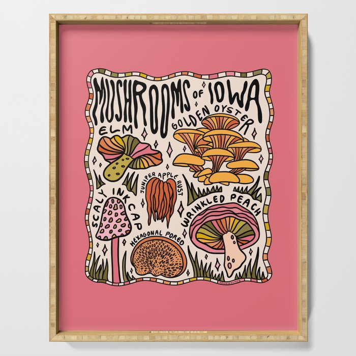 Mushrooms of Iowa Serving Tray Gallery Image 1