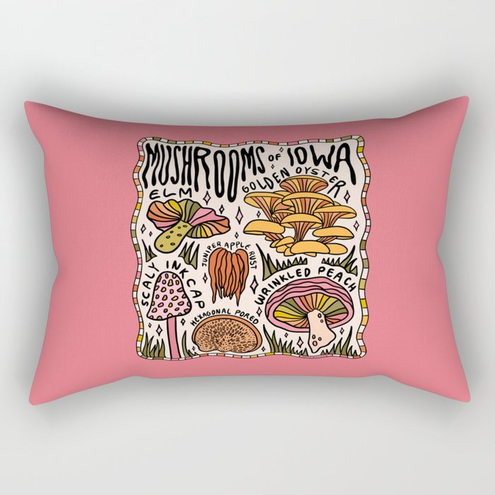 Mushrooms of Iowa Rectangular Pillow Gallery Image 1