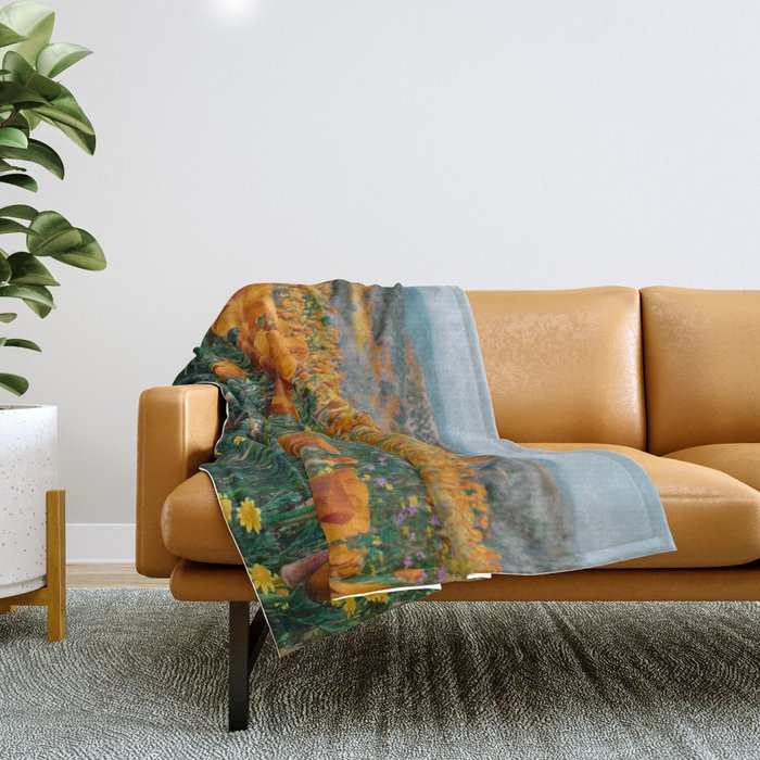 Wildflower Poppy Superbloom Throw Blanket Gallery Image 1