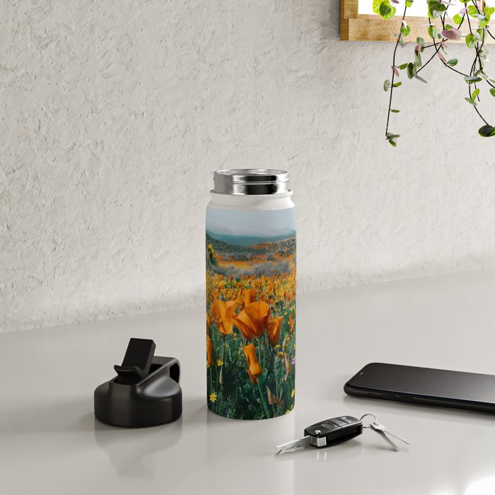 Wildflower Poppy Superbloom Water Bottle Gallery Image 4
