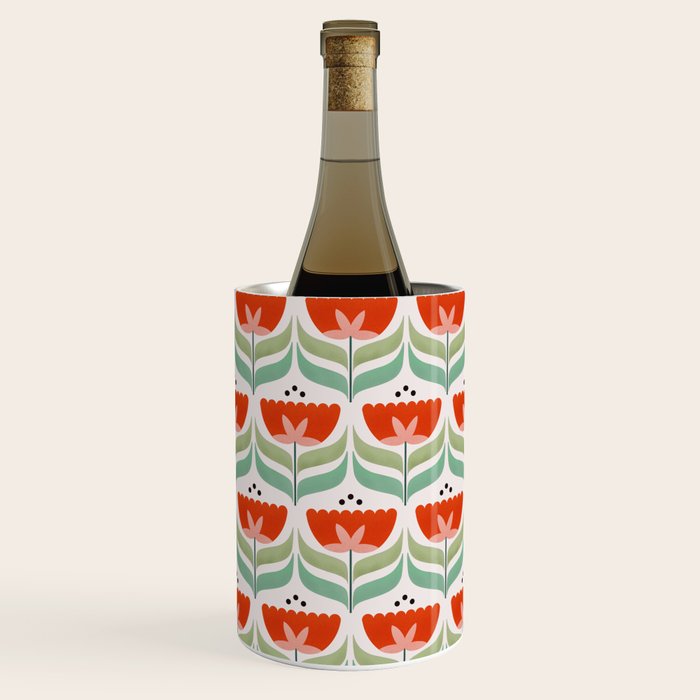 Retro Tulips Pattern Wine Chiller Gallery Image 1