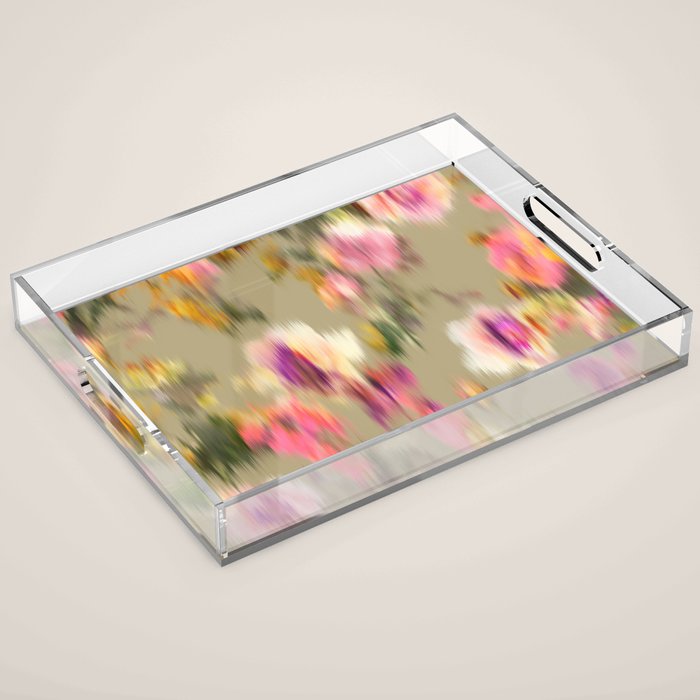 seamless pattern abstract texture background flowers Acrylic Tray Gallery Image 1