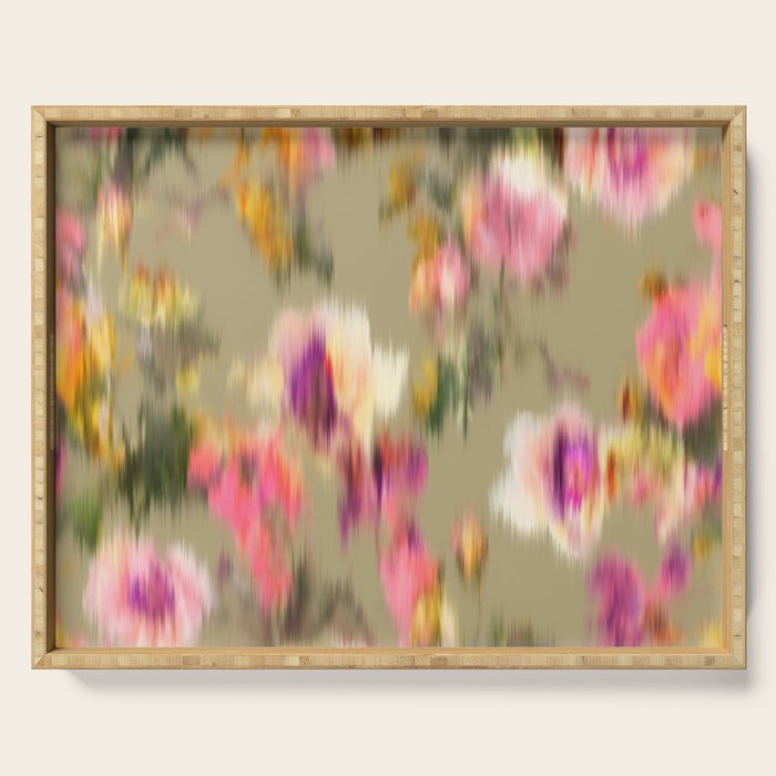 seamless pattern abstract texture background flowers Serving Tray Gallery Image 1