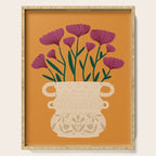 Ivory Vintage Flower Vase on Marigold Serving Tray Gallery Image 1