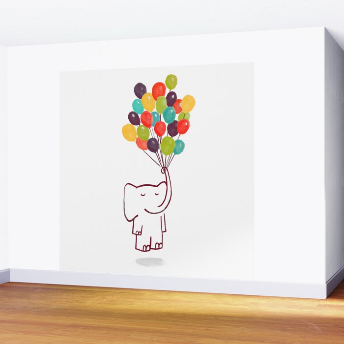 Flying Elephant Wall Mural Gallery Image 2