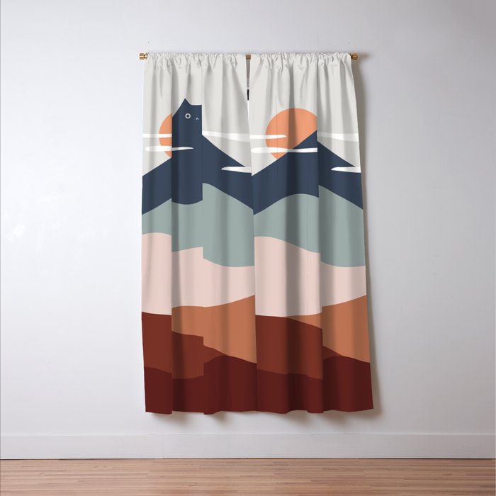 Cat Landscape 21 Window Curtain Gallery Image 3