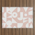 My Favorite Geometric Patterns No.11 - Pale Pink Outdoor Rug Gallery Image 1