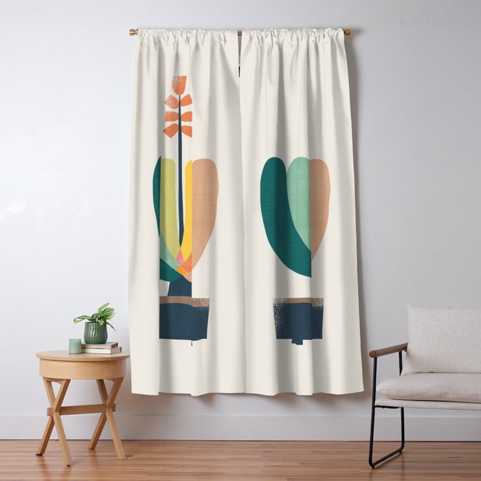 Whimsical aloe plicatilis succulent plant Window Curtain Gallery Image 1