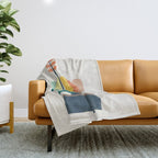 Whimsical aloe plicatilis succulent plant Throw Blanket Gallery Image 1