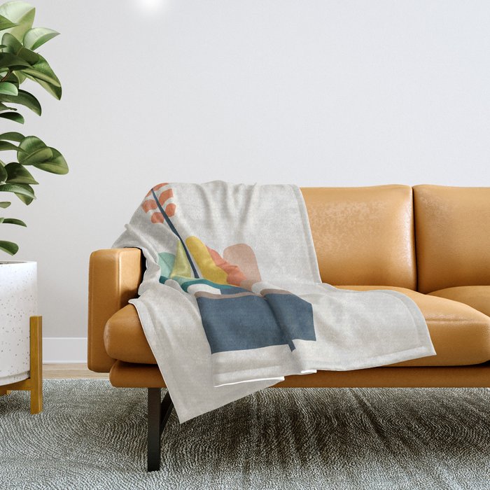 Whimsical aloe plicatilis succulent plant Throw Blanket Gallery Image 1