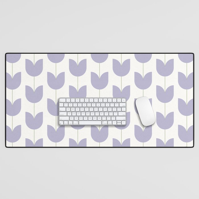 Spring Tulips VI Lavender Purple Mid Century Flowers Desk Mat Gallery Image 1