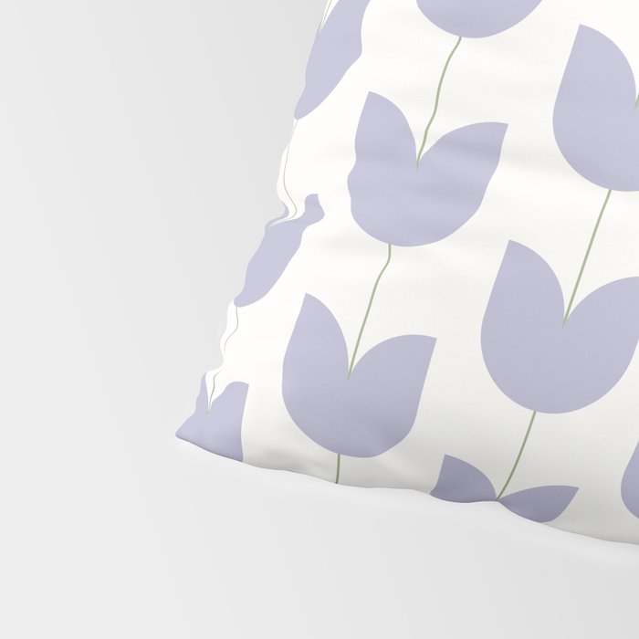 Spring Tulips VI Lavender Purple Mid Century Flowers Pillow Sham Gallery Image 4