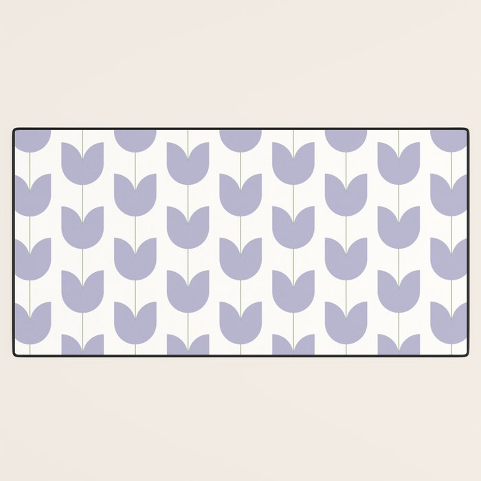 Spring Tulips VI Lavender Purple Mid Century Flowers Desk Mat Gallery Image 3