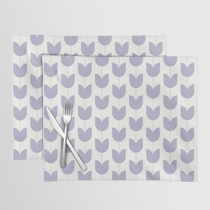 Spring Tulips VI Lavender Purple Mid Century Flowers Placemat Gallery Image 1