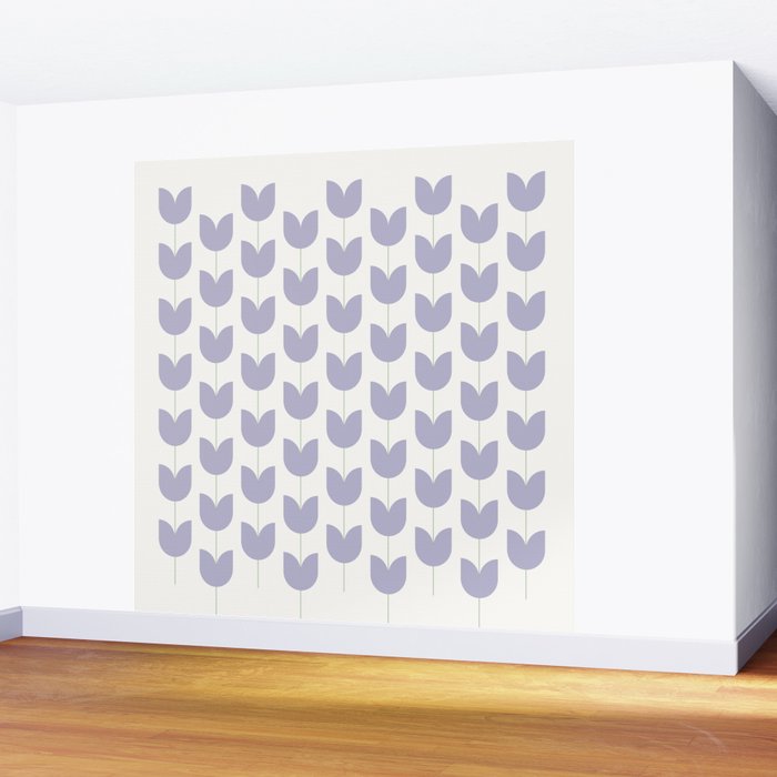 Spring Tulips VI Lavender Purple Mid Century Flowers Wall Mural Gallery Image 2