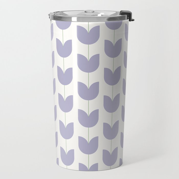 Spring Tulips VI Lavender Purple Mid Century Flowers Travel Mug Gallery Image 2