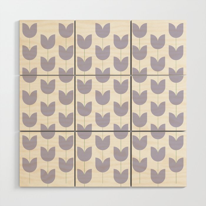 Spring Tulips VI Lavender Purple Mid Century Flowers Wood Wall Art Gallery Image 1