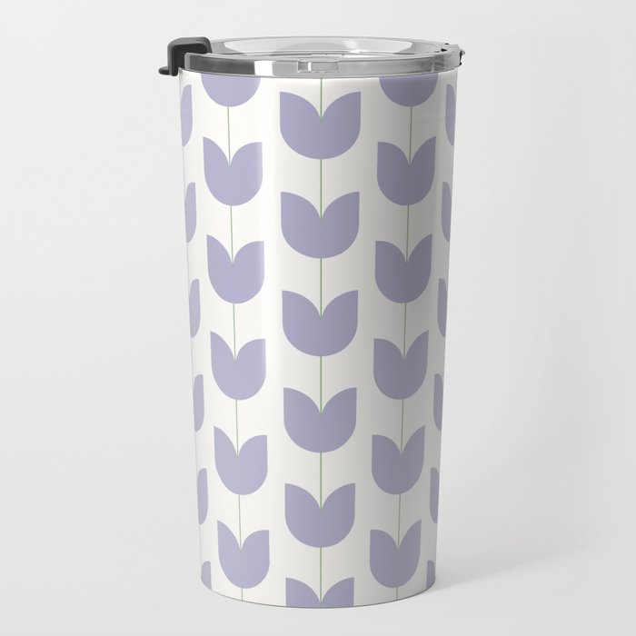 Spring Tulips VI Lavender Purple Mid Century Flowers Travel Mug Gallery Image 3