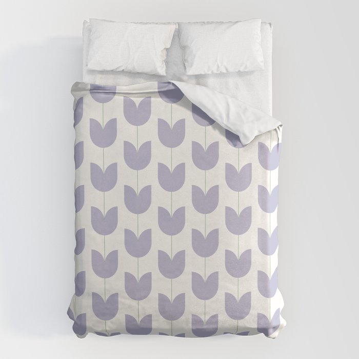 Spring Tulips VI Lavender Purple Mid Century Flowers Duvet Cover Gallery Image 6
