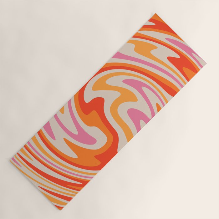 70s Retro Swirl Color Abstract Yoga Mat Gallery Image 1