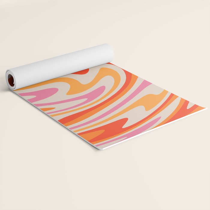 70s Retro Swirl Color Abstract Yoga Mat Gallery Image 2