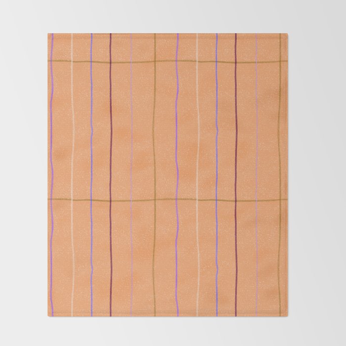 Textured Picnic Pattern in Calm Peach Throw Blanket Gallery Image 2