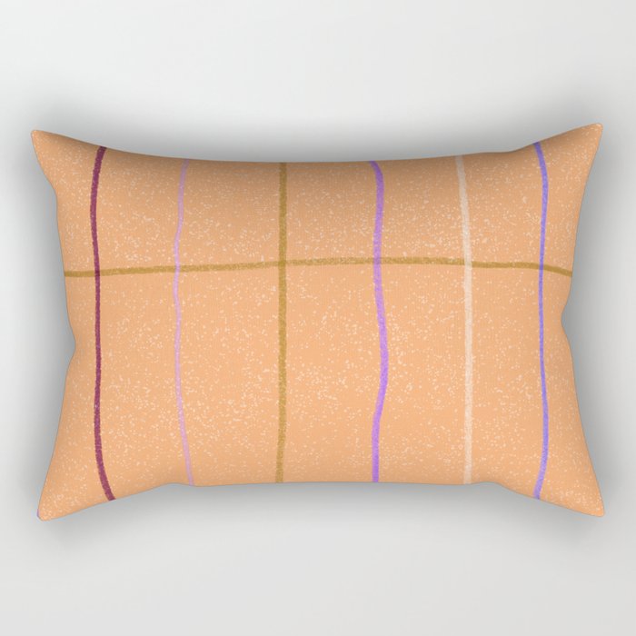 Textured Picnic Pattern in Calm Peach Rectangular Pillow Gallery Image 2