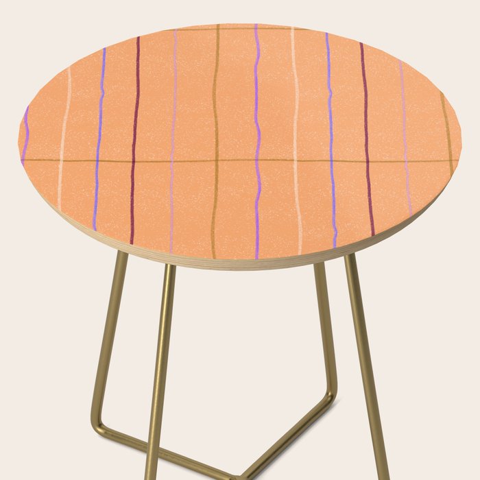 Textured Picnic Pattern in Calm Peach Side Table Gallery Image 2