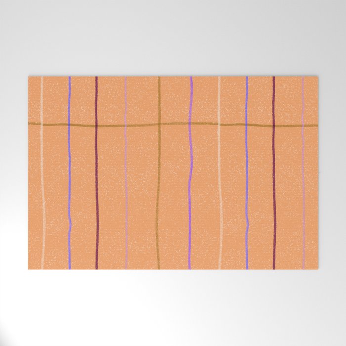 Textured Picnic Pattern in Calm Peach Welcome Mat Gallery Image 1