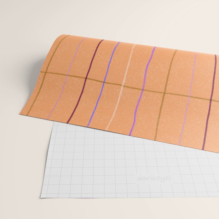 Textured Picnic Pattern in Calm Peach Wrapping Paper Gallery Image 2