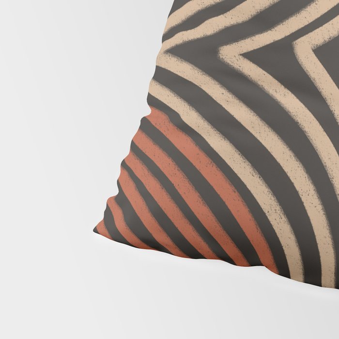 Tribal Pattern in Brown & Soft Red Pillow Sham Gallery Image 4
