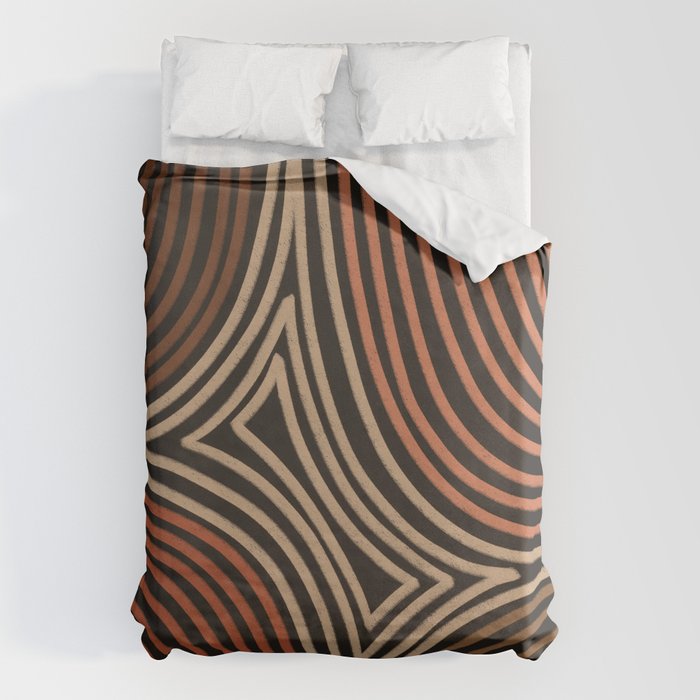 Tribal Pattern in Brown & Soft Red Duvet Cover Gallery Image 6