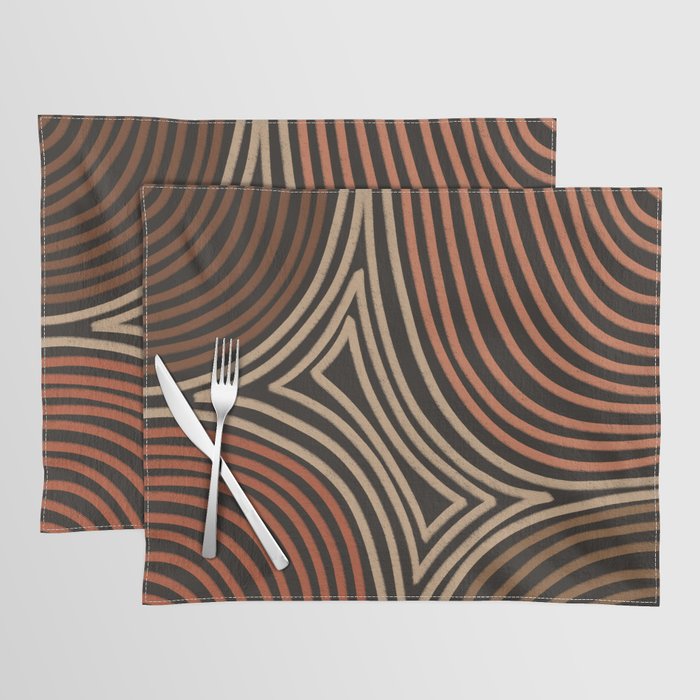 Tribal Pattern in Brown & Soft Red Placemat Gallery Image 1